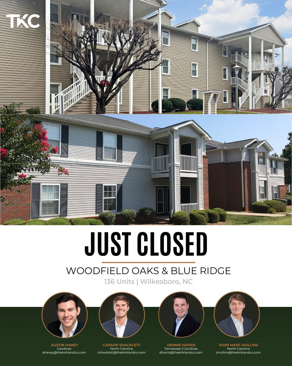 TKC Just Closed | 136 Units | 2 Properties | Wilkesboro, NC | We Sell Apartments | hubs.ly/Q02Lv2QN0