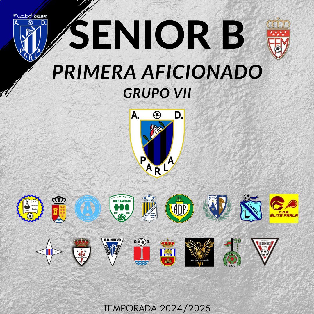 ADParlaCantera's tweet image. Ya conocemos el grupo y los rivales  de nuestro Senior B para esta nueva temporada, así quedará formado el grupo VII de primera aficionado de la @RFFM_oficial 

#CanteraADP