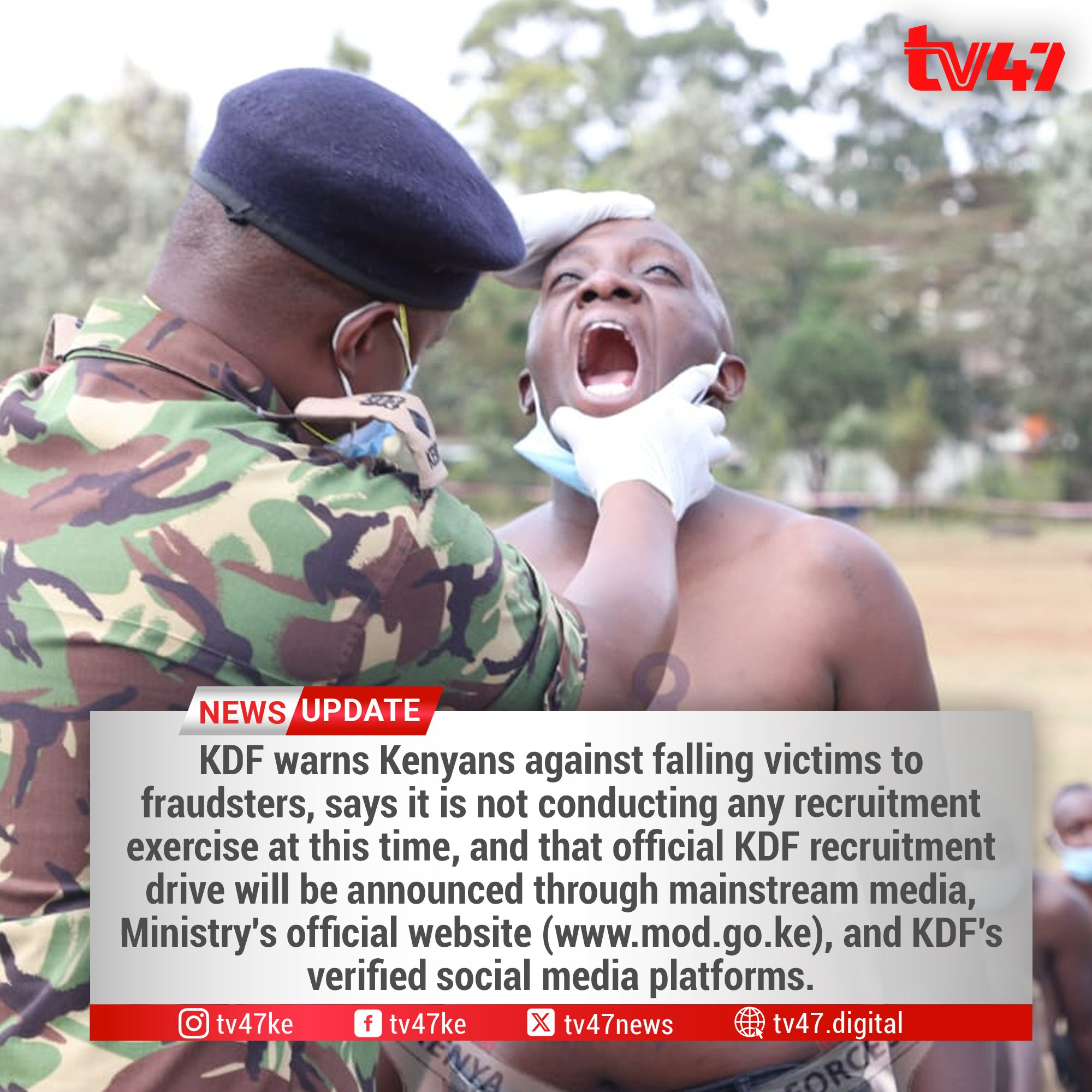 TV47 på X: «KDF warns Kenyans against falling victims to 