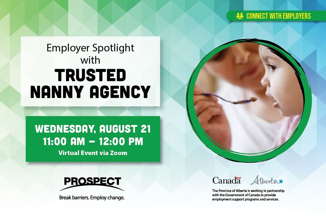ProspectEmploy's tweet photo. WEDNESDAY! Join our Employer Spotlight with Trusted Nanny Agency and explore opportunities for caring for children, with direct pay and part-time, full-time, and respite positions. Register now!  https://t.co/4jSZXUxkIk https://t.co/Zts1GV47IU