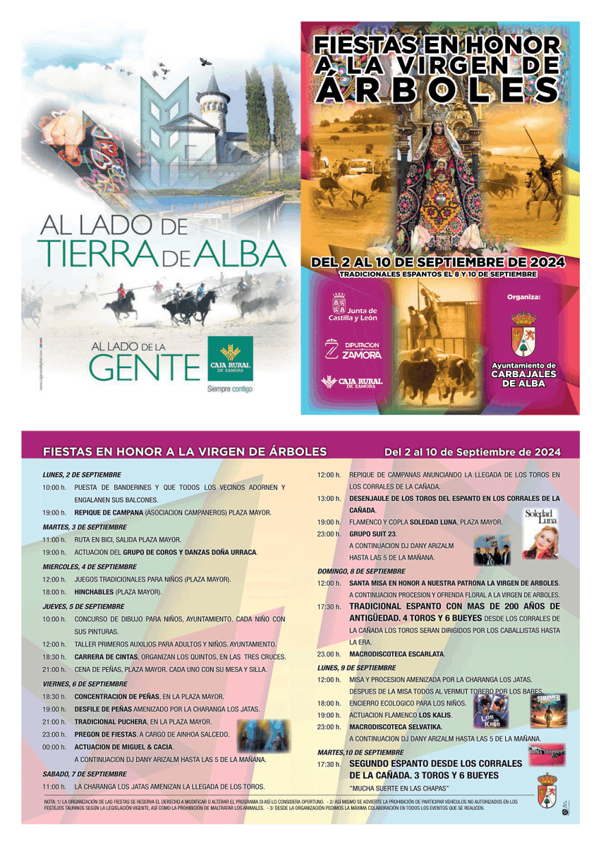 CarbajalesDeAlb's tweet photo. PROGRAMA FIESTAS #Carbajales de Alba 2024 #ProgramaFiestas #CarbajalesFiestas24 https://t.co/4WXzTx47EB