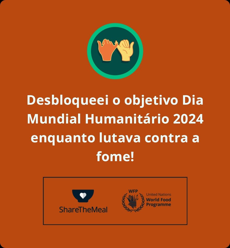 duxoliveira's tweet image. #ShareTheMeal #WFP #WorldFoodProgram #UN #UnitedNations #DiaMundialHumanitario