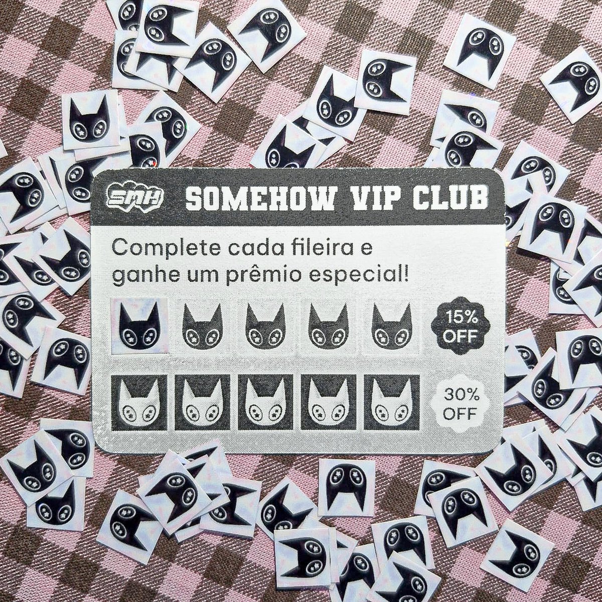 somehow_com's tweet image. agora, compras acima de R$20 irão receber nosso cartão de fidelidade! completando 5 pedidos na loja você ganha 15% de desconto, e completando 10 pedidos você ganha 30% de desconto.

mais informações sobre o lançamento em breve!