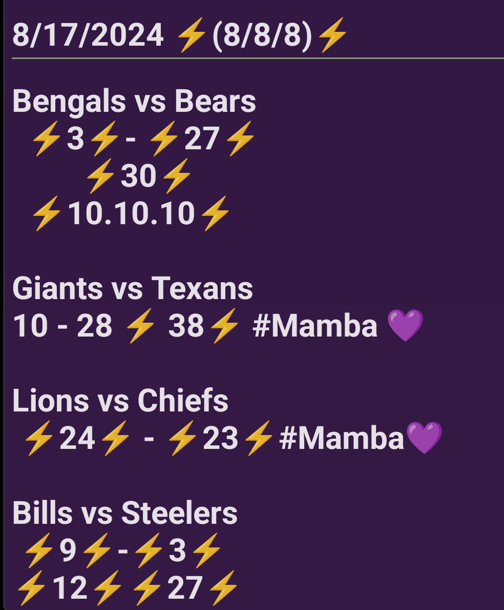 godinnumbers's tweet image. #NFL
#GodInNumbers 
8/17/2024 Part 3