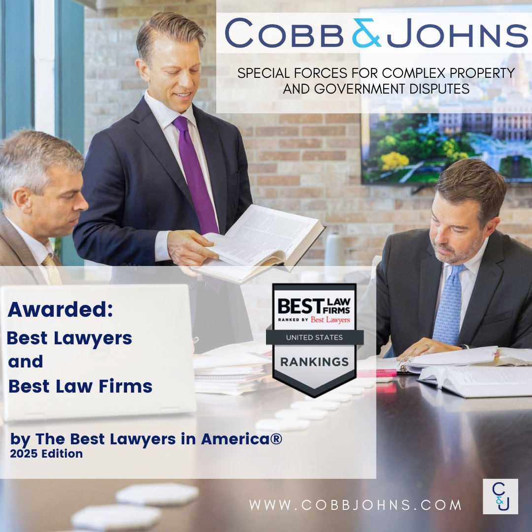 As we approach the first anniversary of the founding of our firm, Cobb &amp; Johns is proud to announce that we have earned recognition for our accomplishments in the 2025 edition of The Best Law Firms in America®. #txlege #bestlawyersinamerica #bestlawfirm #Texas