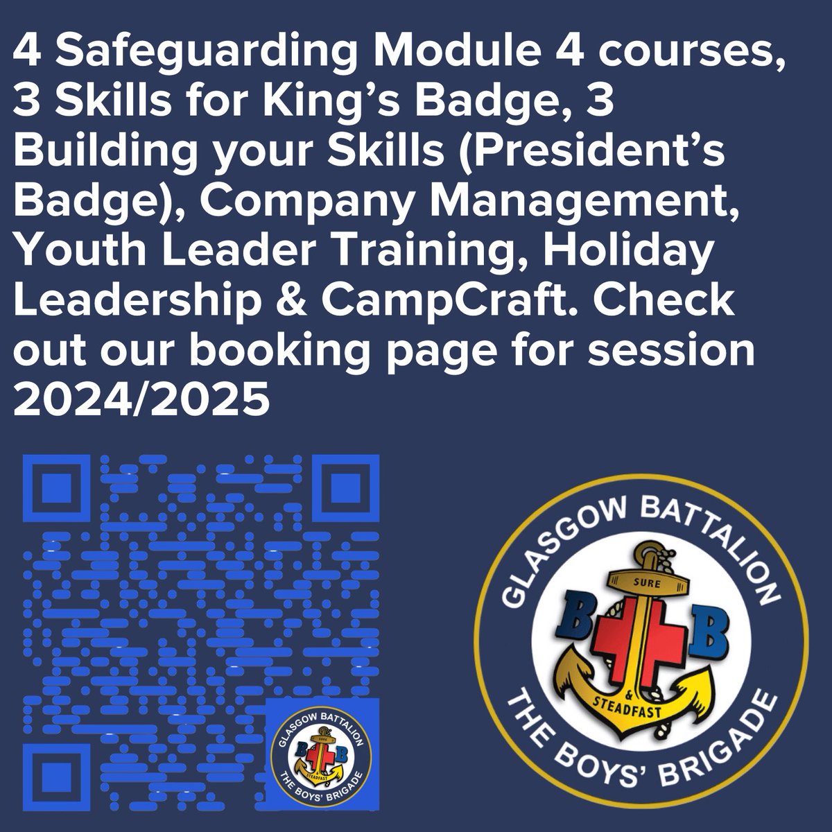 Our training calendar for 2024/2025 is now available #BoysBrigade #LearnGrowDiscover
