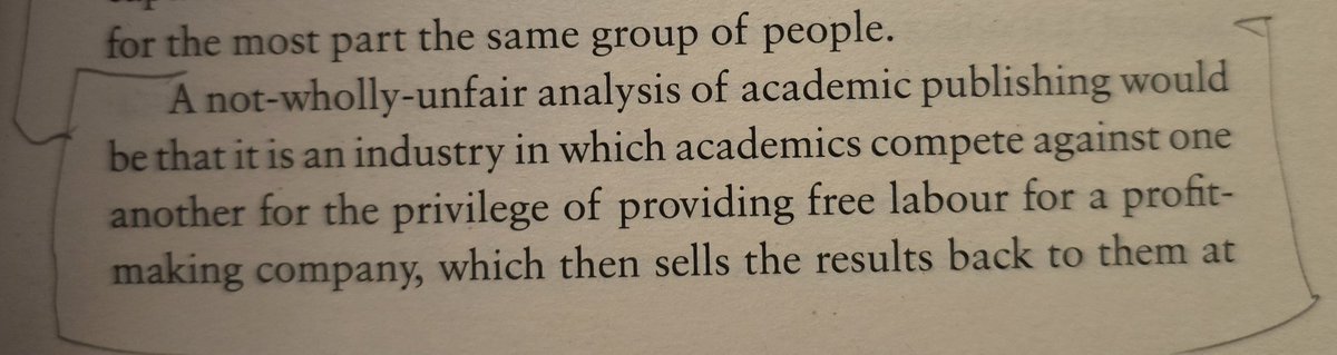 Funny. 

Last sentence ends with "at monopoly prices". 

From 'The Unaccountability Machine'.