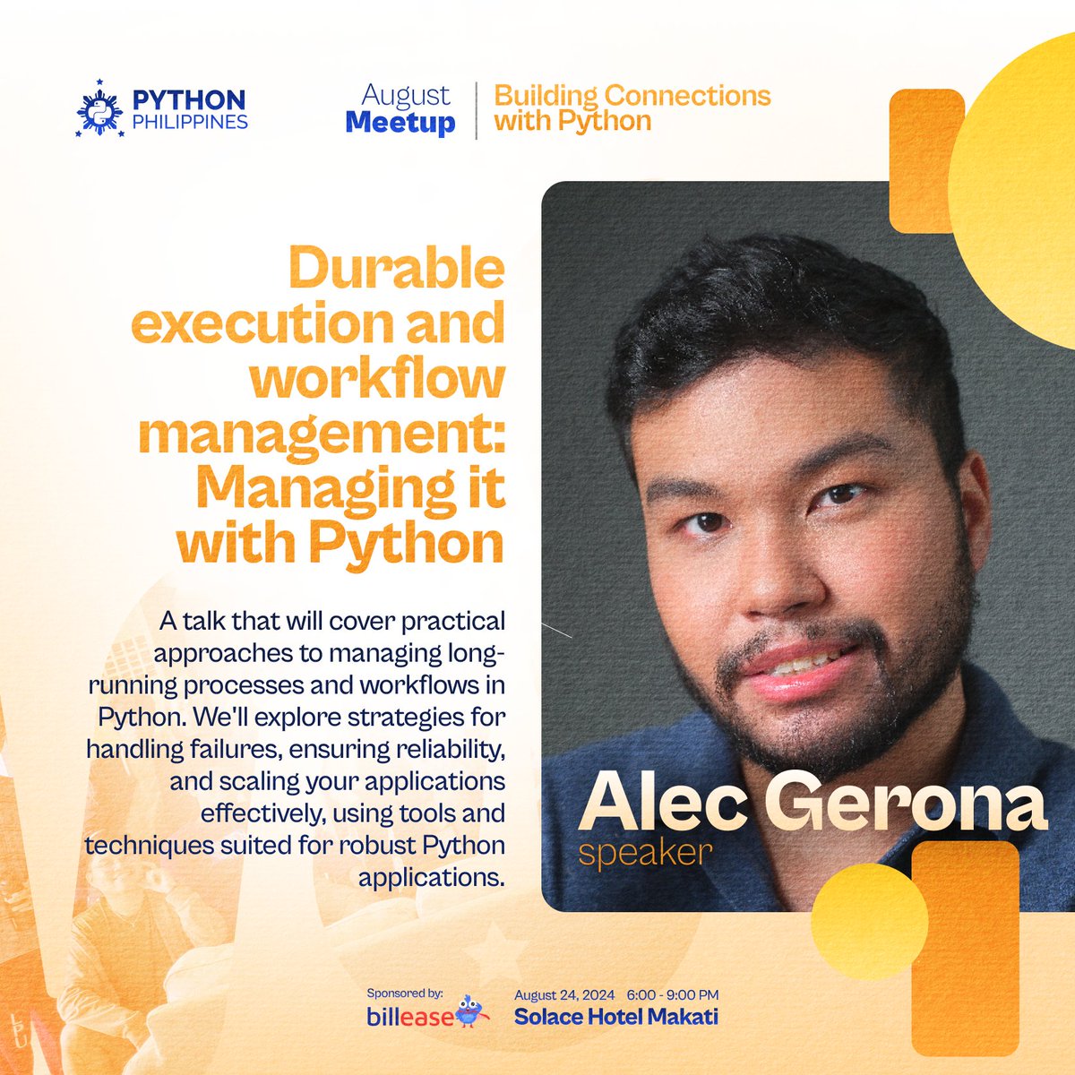 pythonph's tweet image. Mic check 1, 2, 3… it’s the final showtime for our Meetup speaker! 📷 

Alec Gerona will be tackling &quot;Durable execution and workflow management: Managing it with Python&quot;

 Register here: bit.ly/pythonph-augus…  
#PythonPH #PythonPH2024 #PythonPHAugustMeetup #PHTechCommunity