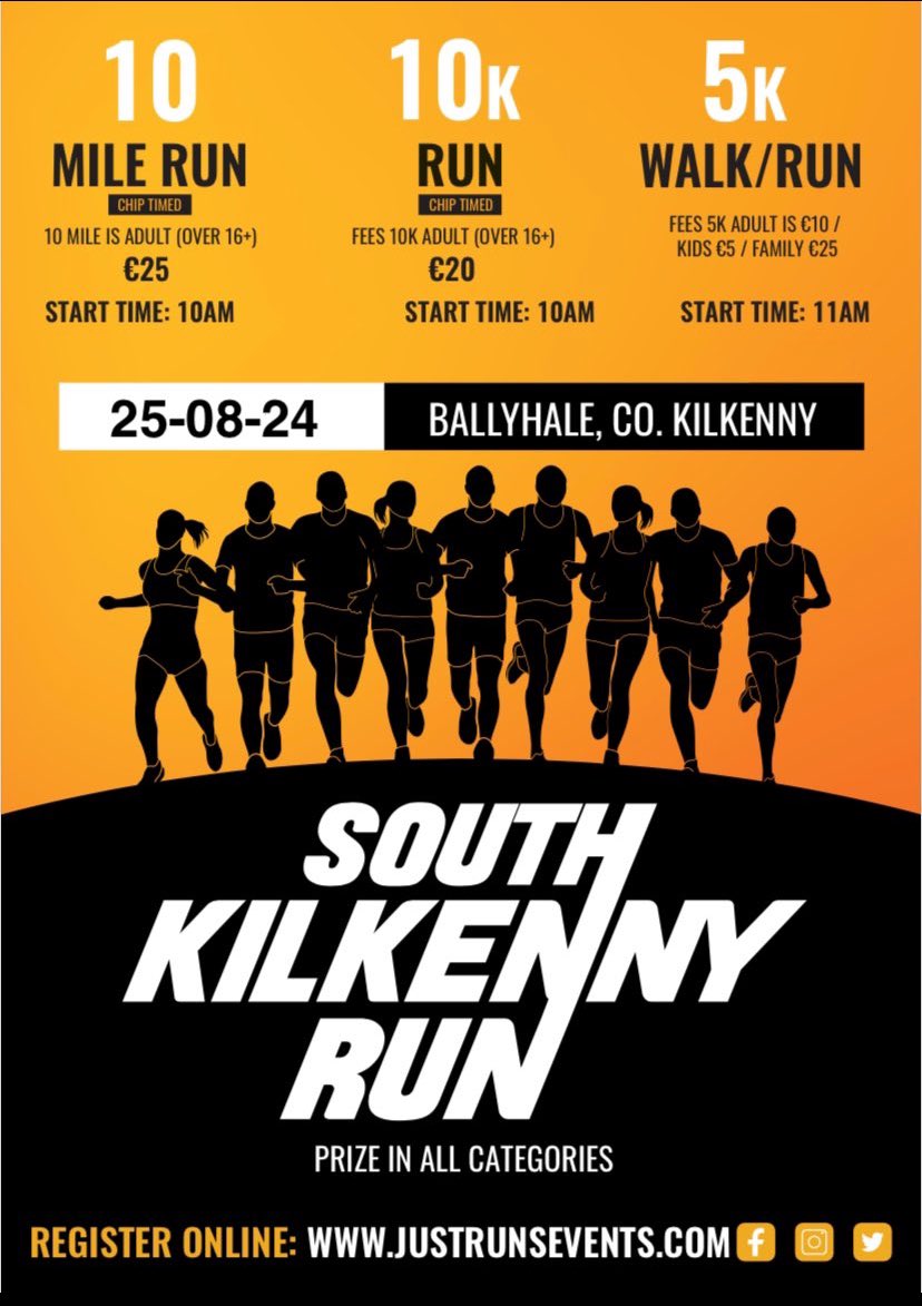 South Kilkenny Run (@runkilkenny) on Twitter photo If any <a href="/parkrunIE/">parkrun Ireland</a> runners are in the South East next weekend, we have a fantastic event taking place in Ballyhale in Kilkenny next Sunday morning. Distances for all level runners plus plenty for free refreshments afterwards. If any <a href="/parkrunIE/">parkrun Ireland</a> runners are in the South East next weekend, we have a fantastic event taking place in Ballyhale in Kilkenny next Sunday morning. Distances for all level runners plus plenty for free refreshments afterwards.