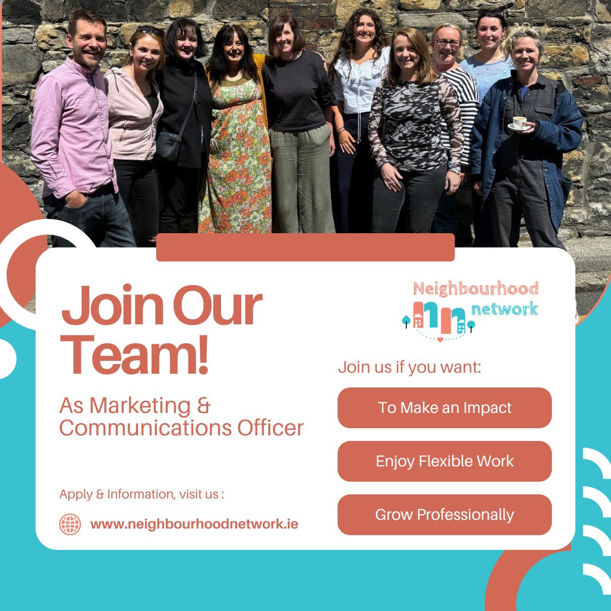 nn_irl's tweet image. Bring about positive change in communities across Ireland 🏡📍

Join us on our mission as Neighbourhood Network Marketing &amp;amp; Communications Officer 🤩 

Find out more on @Activelink 🔗
activelink.ie/vacancies/comm…

#JobFairy
