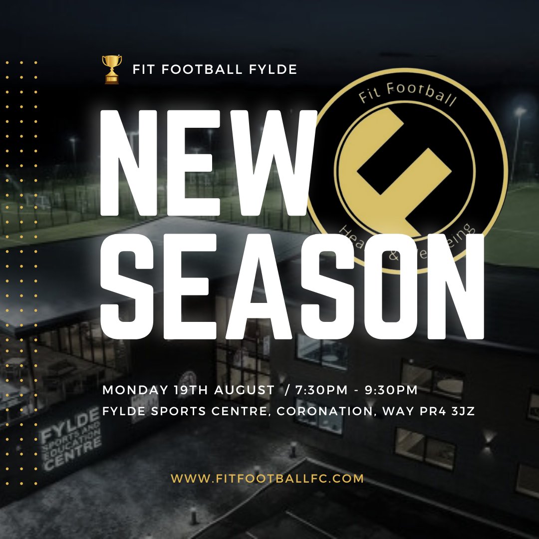 𝐖𝐞 𝐚𝐫𝐞 𝐛𝐚𝐜𝐤 !

Tonight see's the return of Fit Football UK to the Fylde Sports Centre.

New league will be played every Monday evening. 
🕐 7:30pm - 9:30pm 

Limited spaces left, send us a message and get in touch, if you would like a FREE taster session! 👇