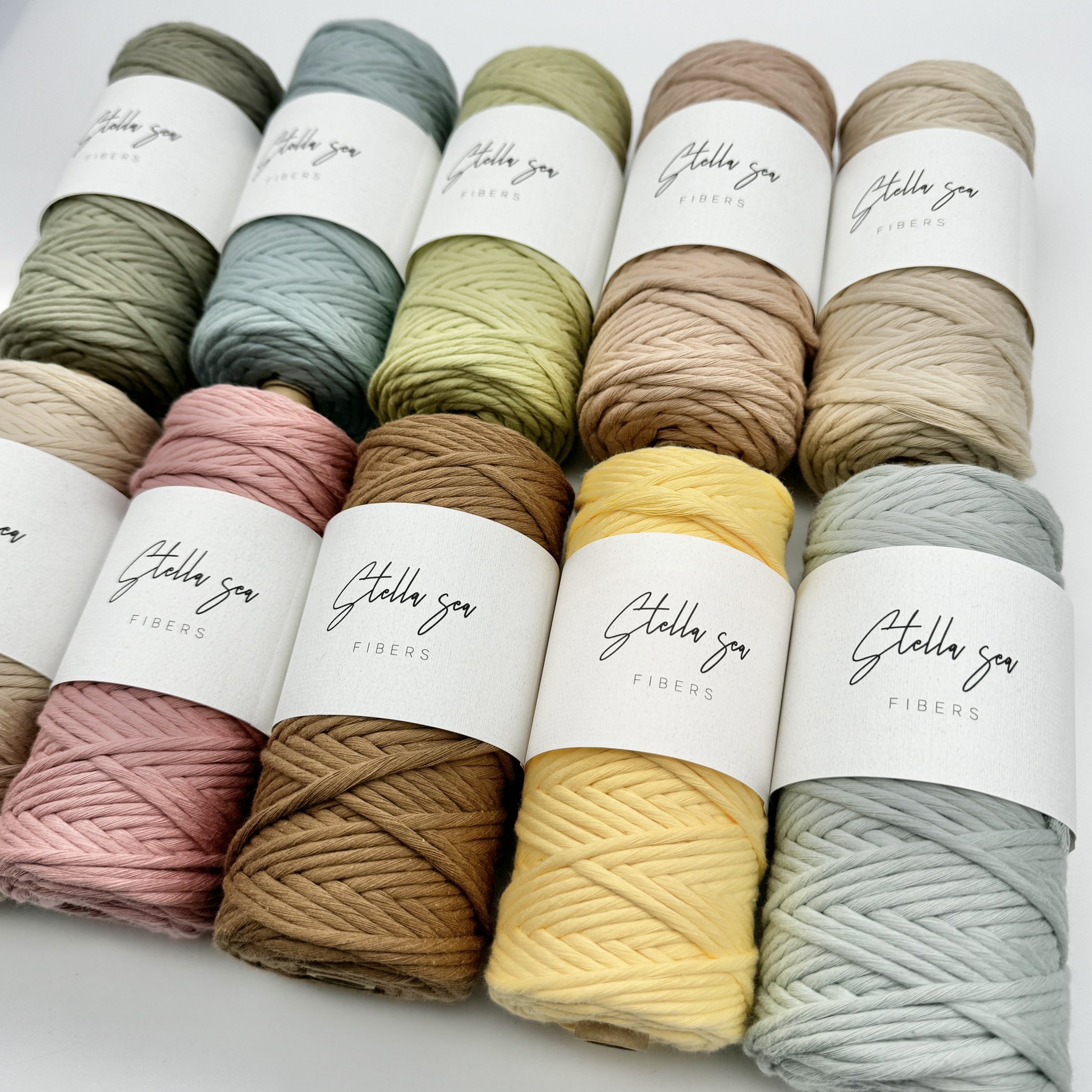 Stella Sea Fibers】3.5mm スモークブルー 100m 約250g 1本撚り