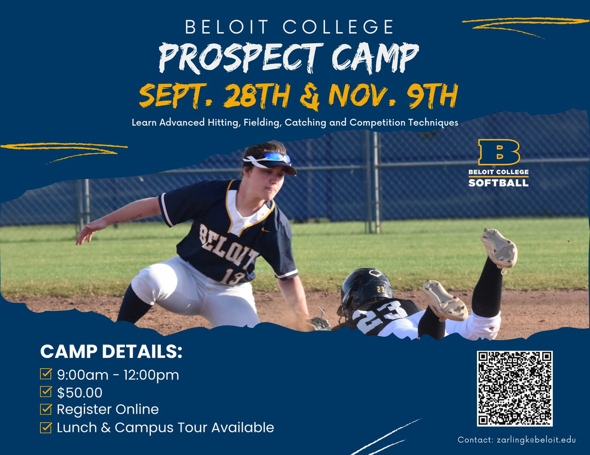 Buccaneer Softball (BCSB) (@bucsoftball) on Twitter photo Join the Bucs for a Fall Prospect Camp - Sat. Sept. 28th or Sat. Nov. 9th. 9:00-12:00 Lunch and Campus Tours available. For information email Coach Kim Zarling - zarlingk@belooit.edu Join the Bucs for a Fall Prospect Camp - Sat. Sept. 28th or Sat. Nov. 9th. 9:00-12:00 Lunch and Campus Tours available. For information email Coach Kim Zarling - zarlingk@belooit.edu
