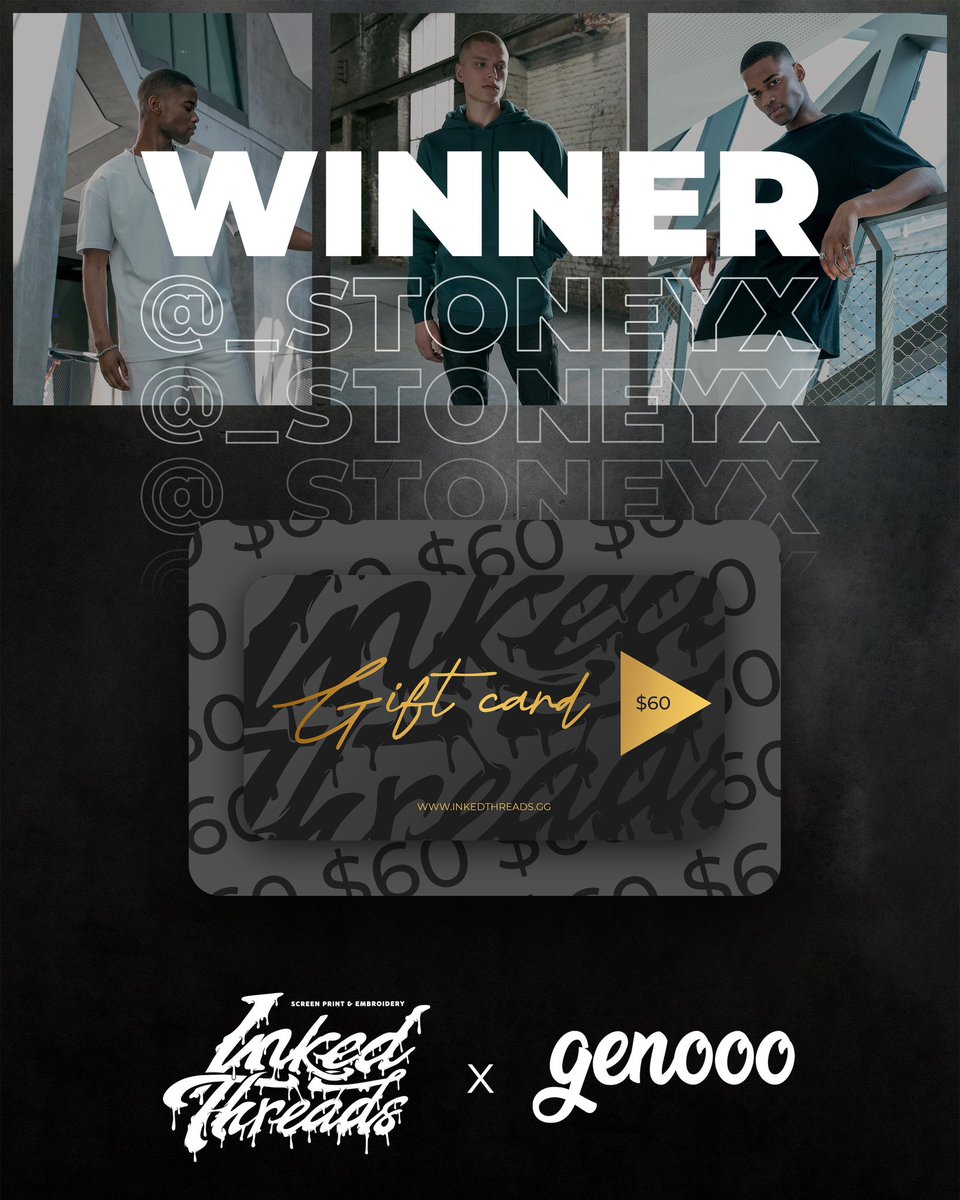 genooo's tweet photo. Congrats to @_Stoneyx on winning our $60 merchandise gift card with our launch of https://t.co/BNK7PAAqPD 🤍
Thanks to @inkedthreads and here’s to the future of quality merchandise 🍻 https://t.co/H4p8lI6u90