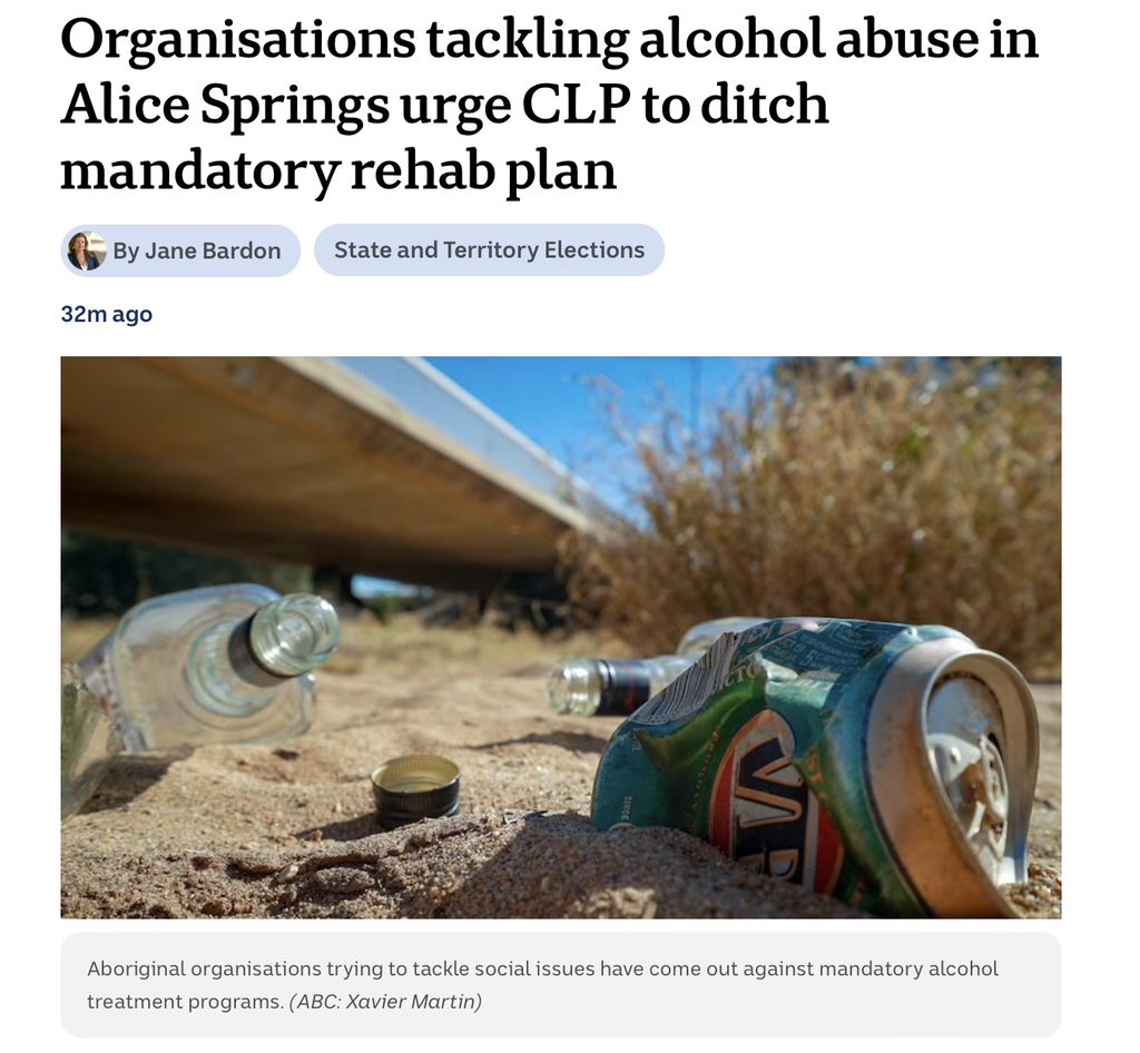Aboriginal Medical Services Alliance NT🖤💛❤️ (@amsantaus) on Twitter photo .@jpatto12 Organisations tackling alcohol abuse in Alice Springs urge CLP to ditch mandatory rehab plan
<a href="/CAACongress/">Congress</a> <a href="/DoctorBoffa/">John Boffa</a>
abc.net.au/news/2024-08-2… via <a href="/ABCaustralia/">ABC Australia</a> .@jpatto12 Organisations tackling alcohol abuse in Alice Springs urge CLP to ditch mandatory rehab plan
<a href="/CAACongress/">Congress</a> <a href="/DoctorBoffa/">John Boffa</a>
abc.net.au/news/2024-08-2… via <a href="/ABCaustralia/">ABC Australia</a>