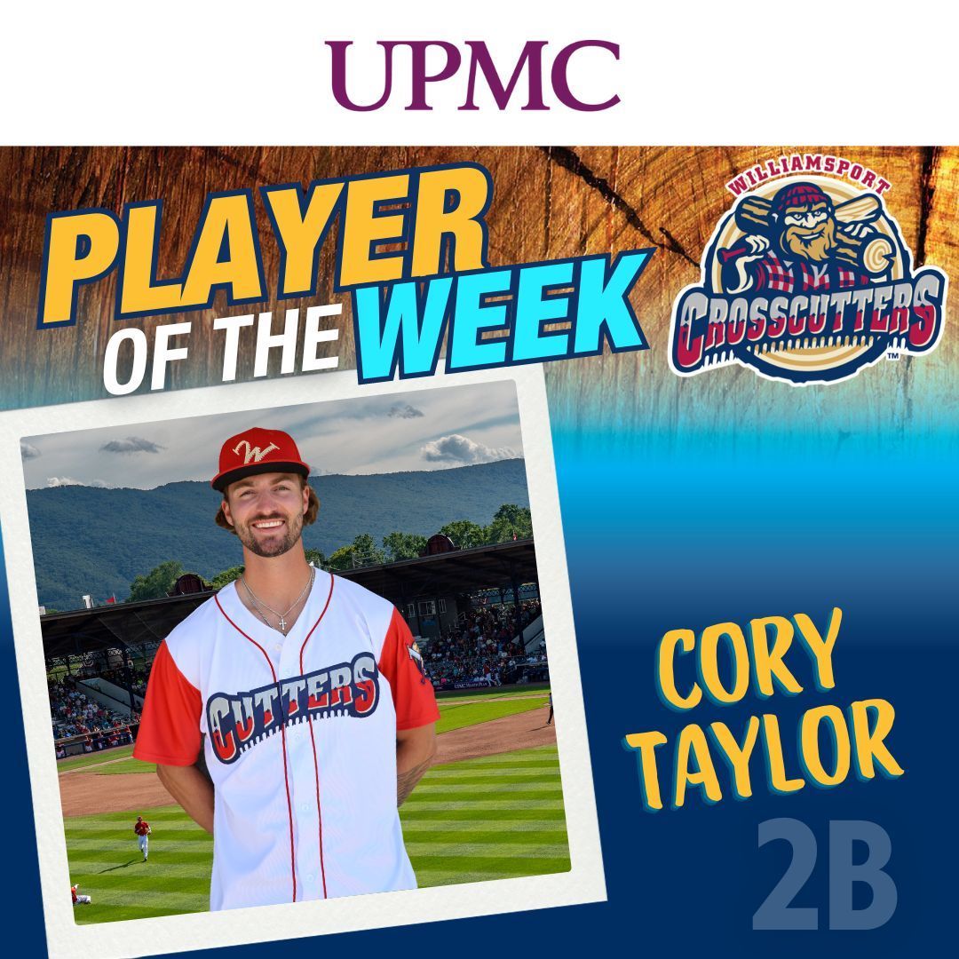 Congratulations to 2B Cory Taylor, our <a href="/UPMC/">UPMC</a> Player of the Week for the week ending August 18!  Cory hit .450 with a homerun, 4 RBI and 4 runs scored.💪
