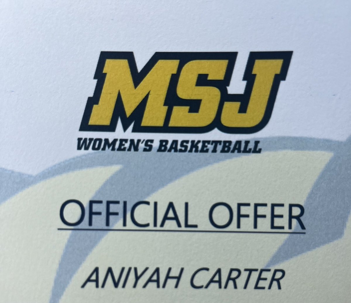 After a great visit today, I’m very excited to announce my first official offer from <a href="/MSJ_WomensHoops/">Mount Women's Basketball</a>! Thank you <a href="/CoachElston33/">Maisie Elston</a> &amp; Coach <a href="/brookelyczek_/">Brooke Lyczek</a> for believing in me and giving me this opportunity!