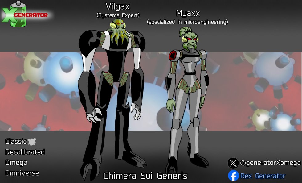 generatorXomega's tweet photo. Scientists from the Nanite Project:

- Azmuth (Artificial Intelligence)
- Albedo (Biomechanical integration)
- Vilgax (Systems Expert)
- Myaxx (Microengineering)

#ben10 #generatorex #ben10AU #ben10art #ben10fanart #Nanitrix https://t.co/KmL9HjwO7E