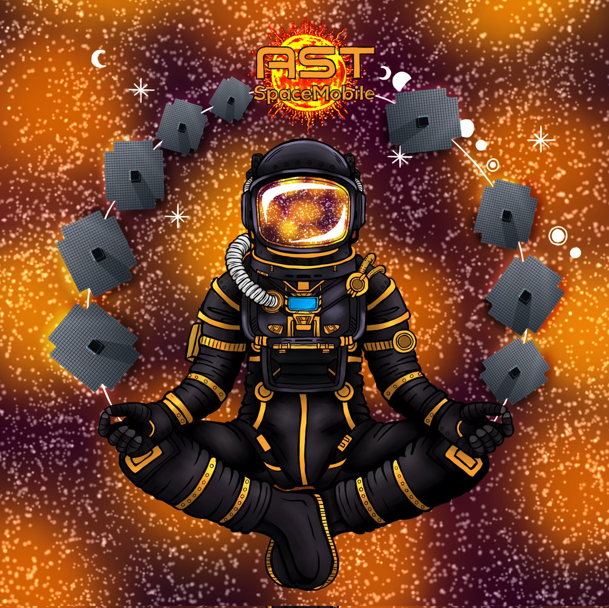 CosmicSatSeeker's tweet image. 22 hours worth of work later and I finished another $ASTS piece of colouring artwork.