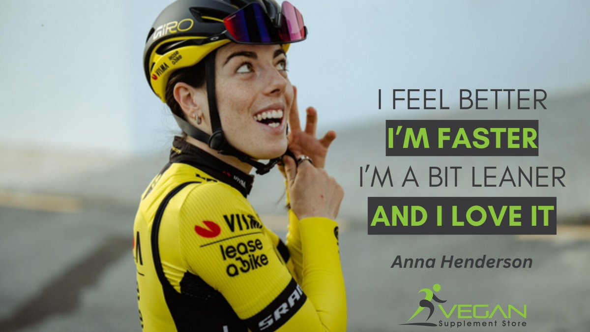 🚴‍♀️ 'I feel better, I’m faster, I’m a bit leaner, and I love it.'🌱 Great Quote from Olympic Silver Medallist Anna Henderson - Ready to take your performance to the next level? 

#PlantPowered #VeganAthlete #CyclingLife #HealthyLiving