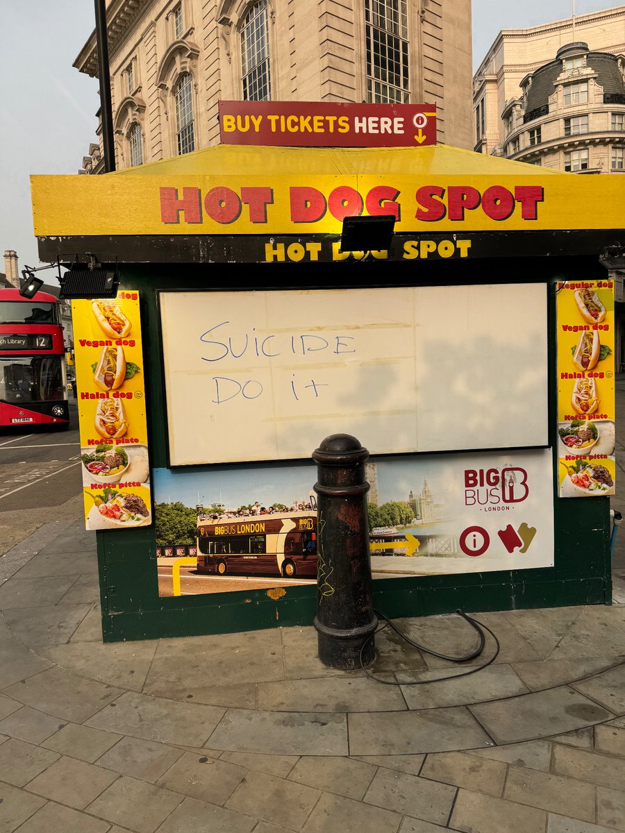 Why am I seeing these all over Piccadilly today? 😨 please talk to someone if you feel low. Reach out to someone who you think might need help.