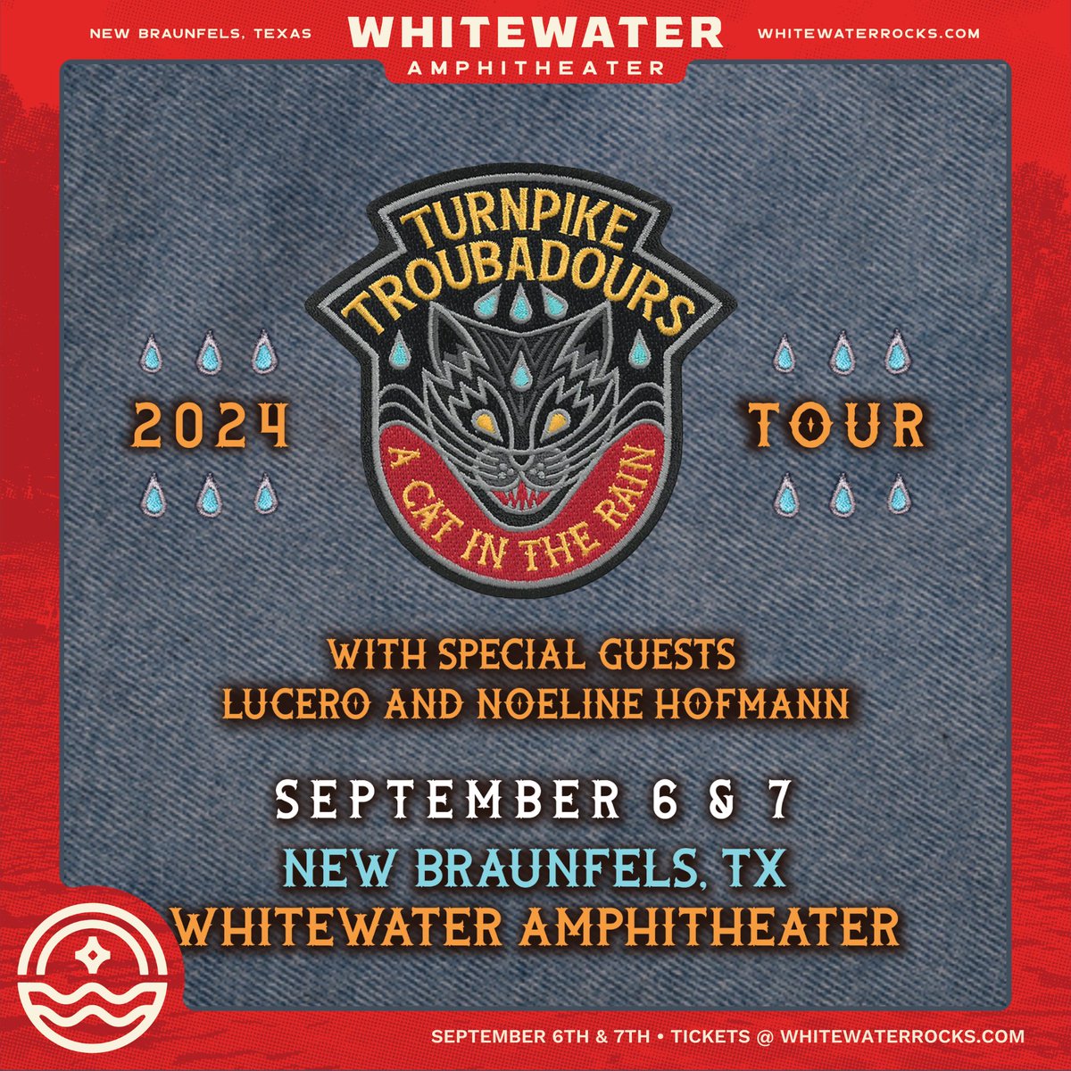 Whitewater Amphitheater (@whitewaterrocks) on Twitter photo š£ Support Announcement: <a href="/luceromusic/">Lucero</a> and <a href="/noelinehofmann/">Noeline Hofmann</a> will be joining <a href="/tptroubadours/">Turnpike Troubadours</a> on September 6th & 7th š
Hope to see y'all there!
Get your tix:
Friday: bit.ly/TPWW24FRI
Saturday: bit.ly/TPWW24SAT
2 Step Tickets (2 show pass: Cody Jinks & Turnpike š£ Support Announcement: <a href="/luceromusic/">Lucero</a> and <a href="/noelinehofmann/">Noeline Hofmann</a> will be joining <a href="/tptroubadours/">Turnpike Troubadours</a> on September 6th & 7th š
Hope to see y'all there!
Get your tix:
Friday: bit.ly/TPWW24FRI
Saturday: bit.ly/TPWW24SAT
2 Step Tickets (2 show pass: Cody Jinks & Turnpike