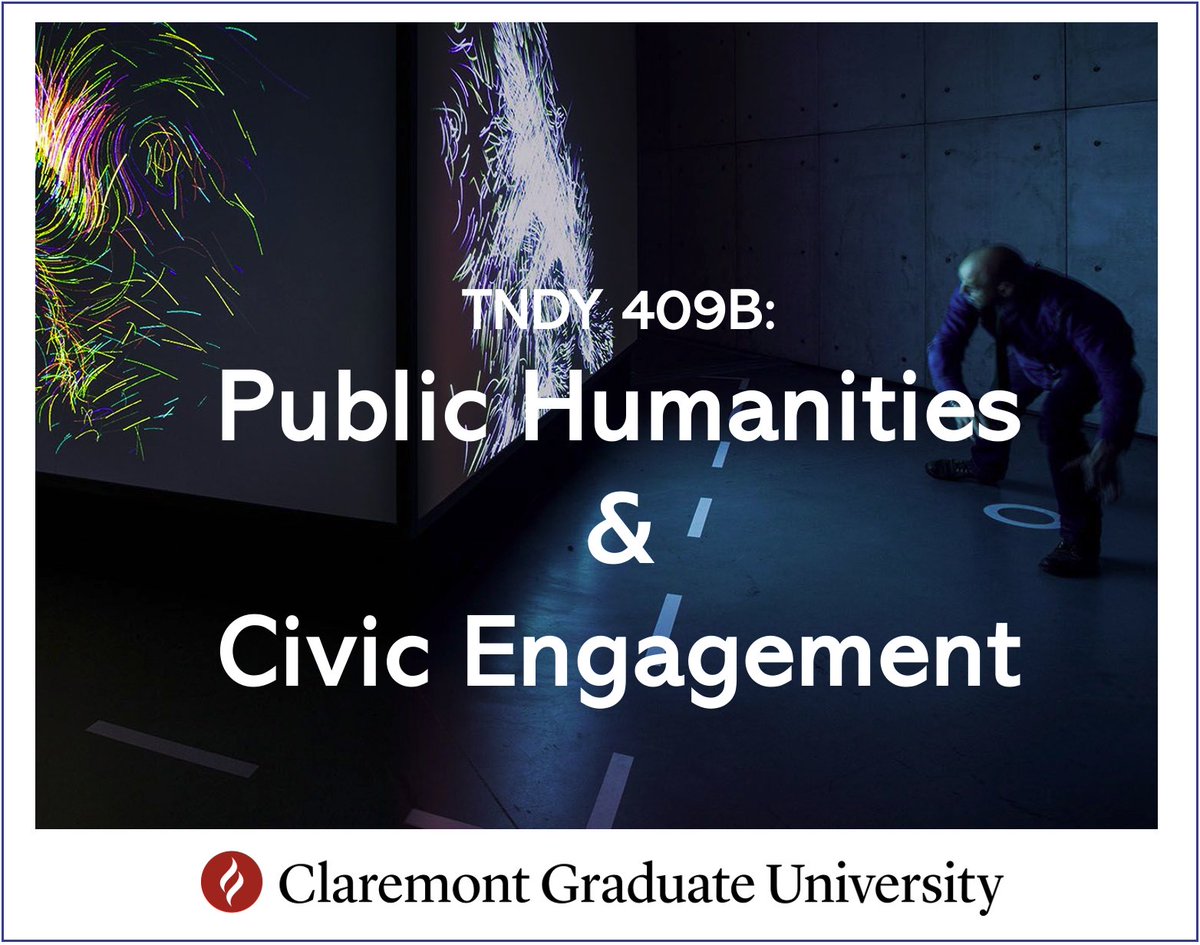 Join Professor Guzmán this fall for TNDY 409B – Public Humanities &amp; Civic Engagement: Excavating our Past, Imagining our Future, aimed at boundary crossing scholars &amp; artists. Learn more here: my.cgu.edu/transdisciplin…
#TNDY #CGU