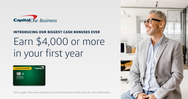 The biggest cash bonuses ever are here for Spark Cash Plus! You can earn $4,000 or more in your first year and unlimited 2% cash back on every purchase. Start earning more for your business. bit.ly/3Ma93vV