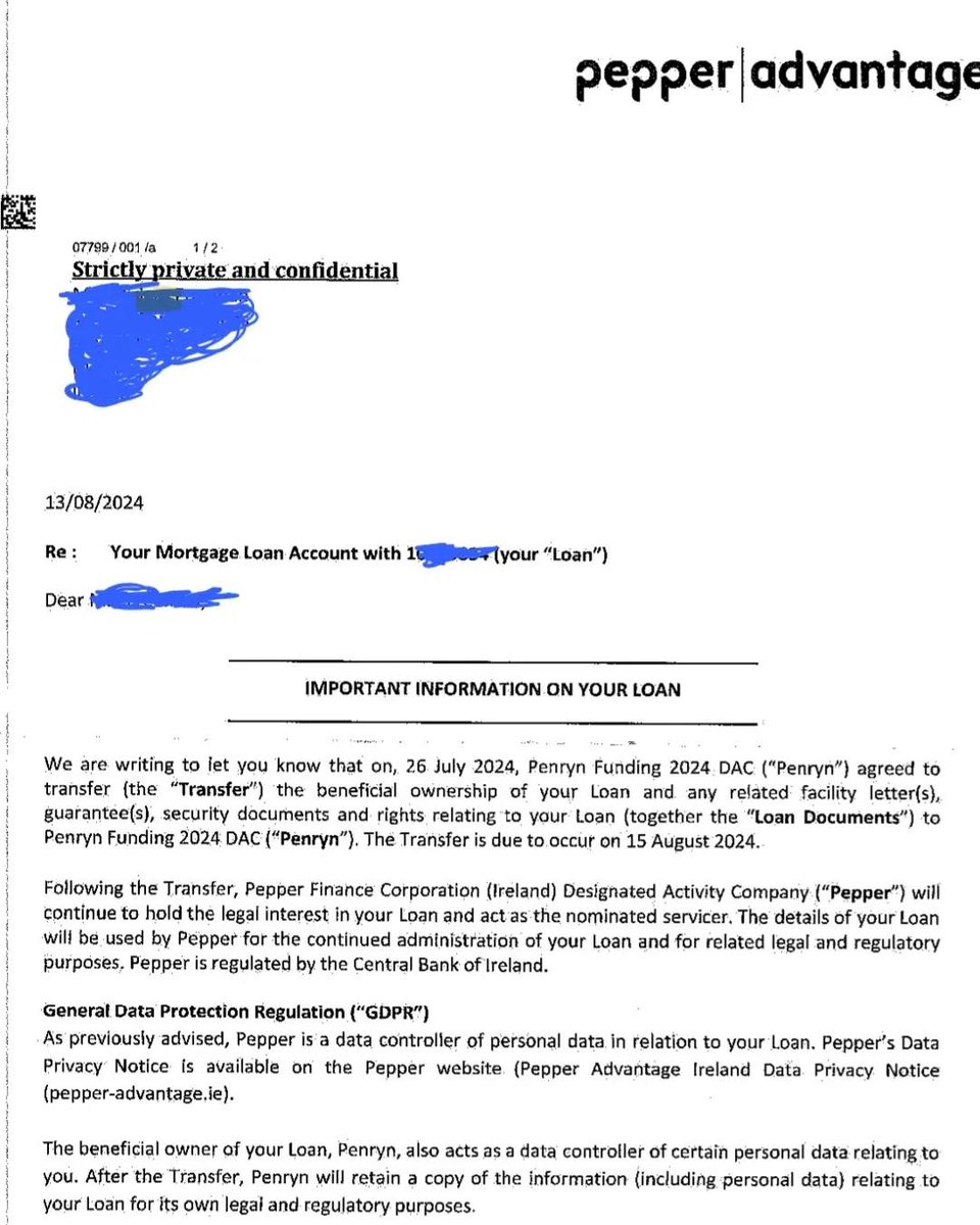 We're writing to let you know we are transferring it to ourselves...huh?