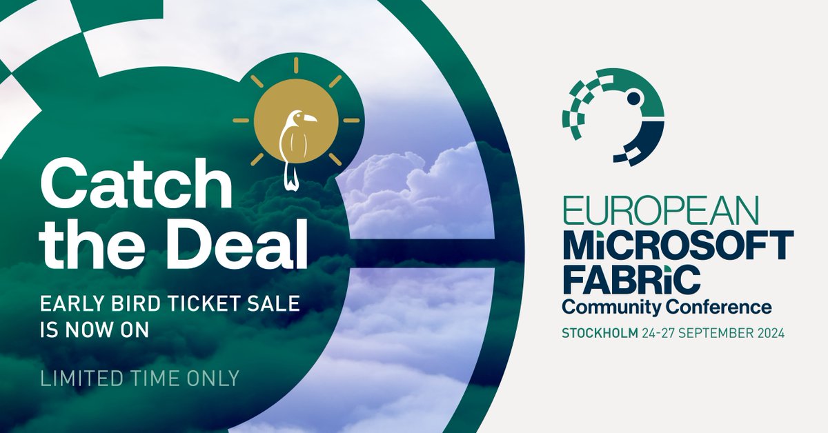 European #MicrosoftFabric Community Conference ticket prices increase at midnight Friday.
Now is the best possible time to book your ticket.
Don't miss out on a saving! sharepointeurope.com/european-micro…
#Azure #Data #DataWarehouse #Databases #PowerBI #DataFactory #Synapse #SQL