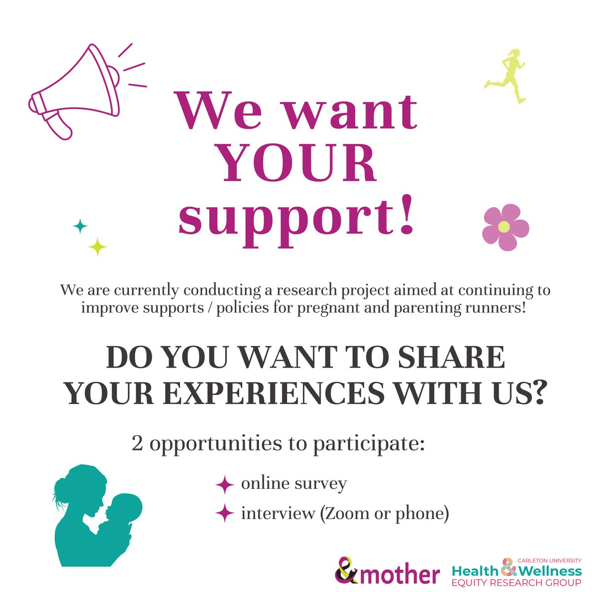 HEResearchGroup's tweet image. We want YOUR help as we continue to create a new, more supportive standard for races! 🏃♀️💫📣
🔗access survey here:
carletonu.az1.qualtrics.com/jfe/form/SV_3a…
👩💻you’ll be invited to provide contact info at the end of the survey to take part in an interview with someone from our research team!