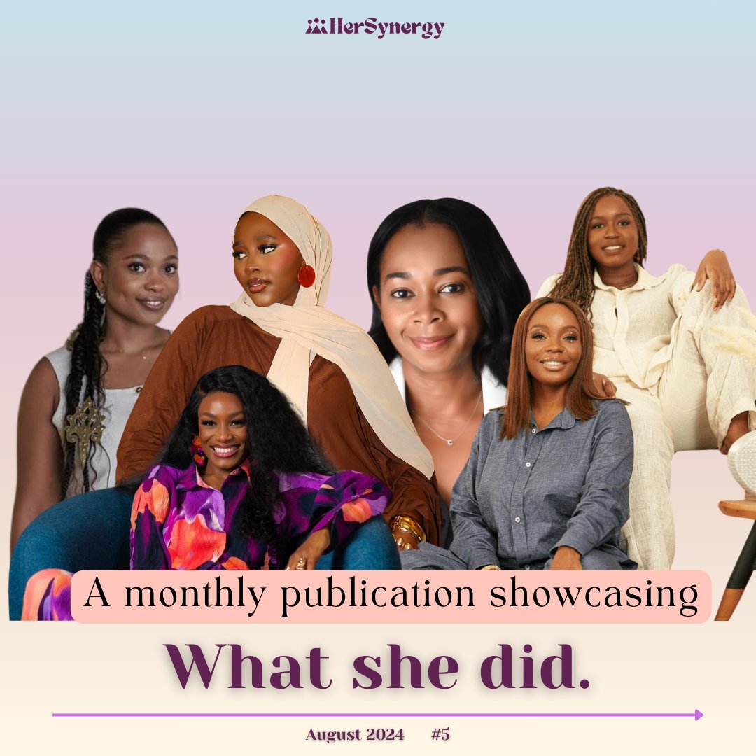 hersynergy's tweet photo. 🌸It is a wonderful day to celebrate women, today for #whatshedid we are featuring ;
Ima Ekpo of Fresco Gallery , @MitchelleC_ (Designer Babe), @mustapha_aishah's @Mairachamp , Nancy Muorah and everyone's favorite podcast hosts @fkabudu and @Jollz .🌟
#hersynergytribe https://t.co/Jeii6Ib1h4