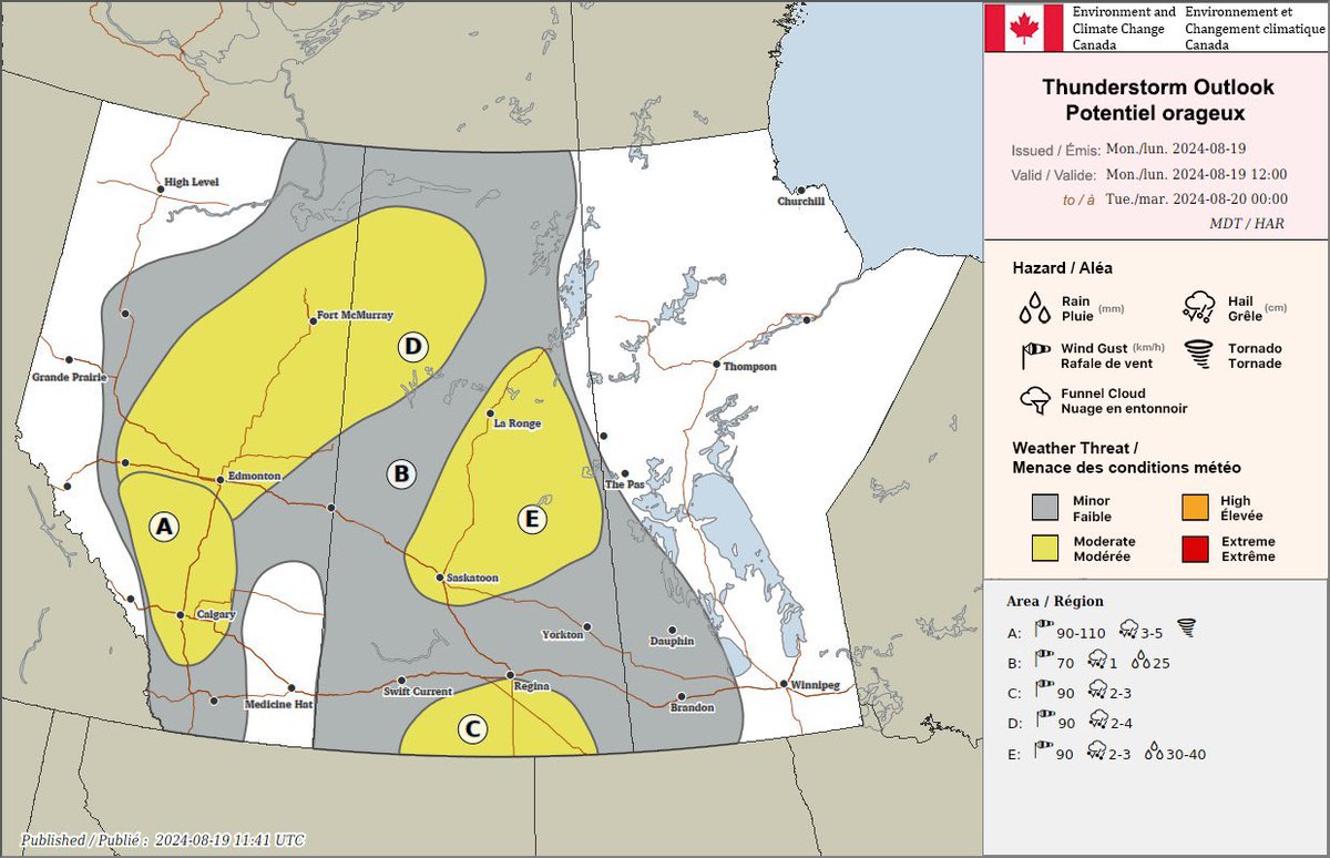 #abstorm Looks like another day with potentially severe weather across #Alberta and the prairies #skstorm