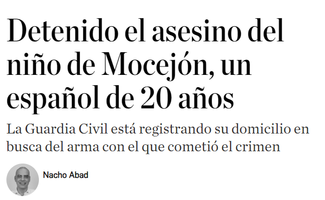 Así funciona esto.

Asesinan a un niño de 11 años. 

Todavía no se sabe quien ha sido, pero a los pocos minutos ya han cientos de tuits difundiendo que el autor era un magrebí. 

Lo difunden pseudomedios, Desokupa, Alvise, Vox y tertulianos siembran la duda.

Se llega a pedir en