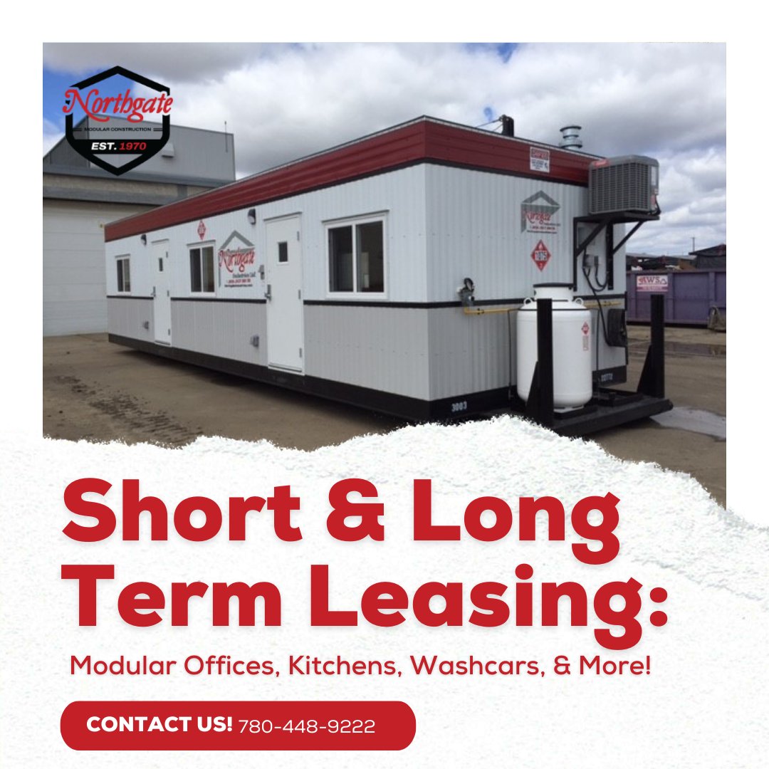 Northgate_Ltd's tweet image. Short or long-term project? No problem! Lease modular offices, kitchens, washcars, and more with ease. Customize your space and stay productive! 🏢

 #ModularRentals #ModularBuildings #LeasingOptions #NorthgateIndustries #IndustrialSolutions #ModularUnits #InnovativeConstruction