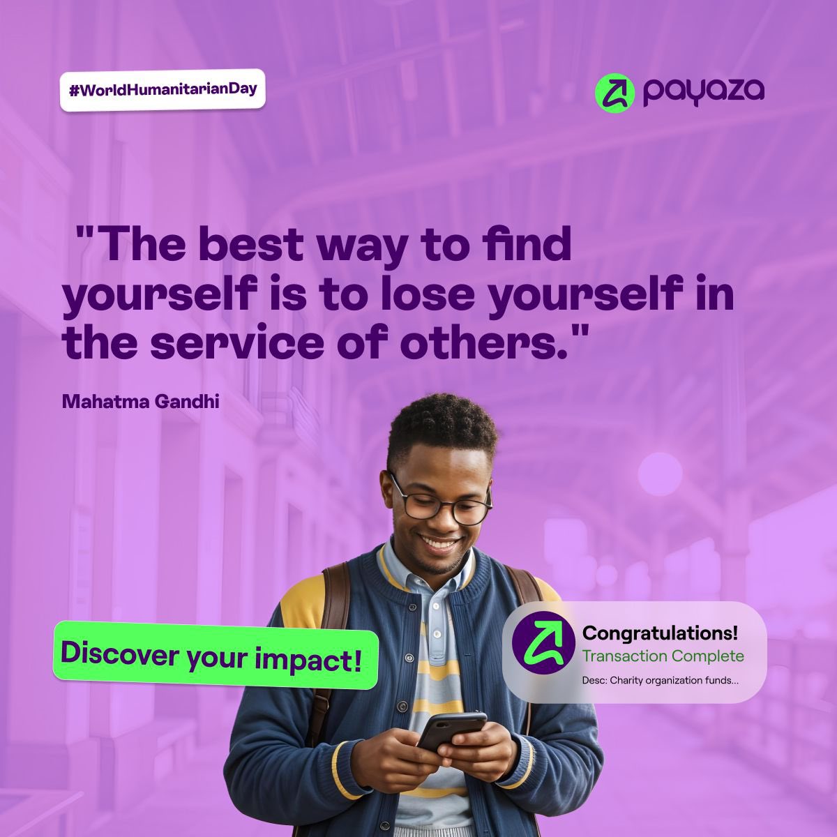 mypayaza's tweet image. Today, as we celebrate World Humanitarian Day, let’s take a moment to reflect on the profound power of selfless service. 

#Payaza #Humanitarian #ServiceToOthers #MakeADifference #WorldHumanitarianDay #GiveBack #CompassionInAction