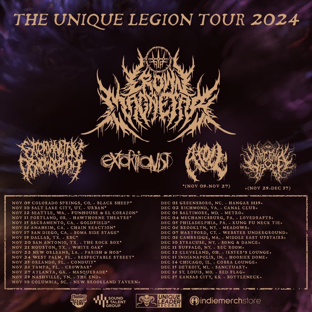 Twitter will see this a day or so early, but larcenia Roe is going on tour with some sick bands this late fall/early winter. 

First tour of my life and I’m very grateful to have this opportunity.