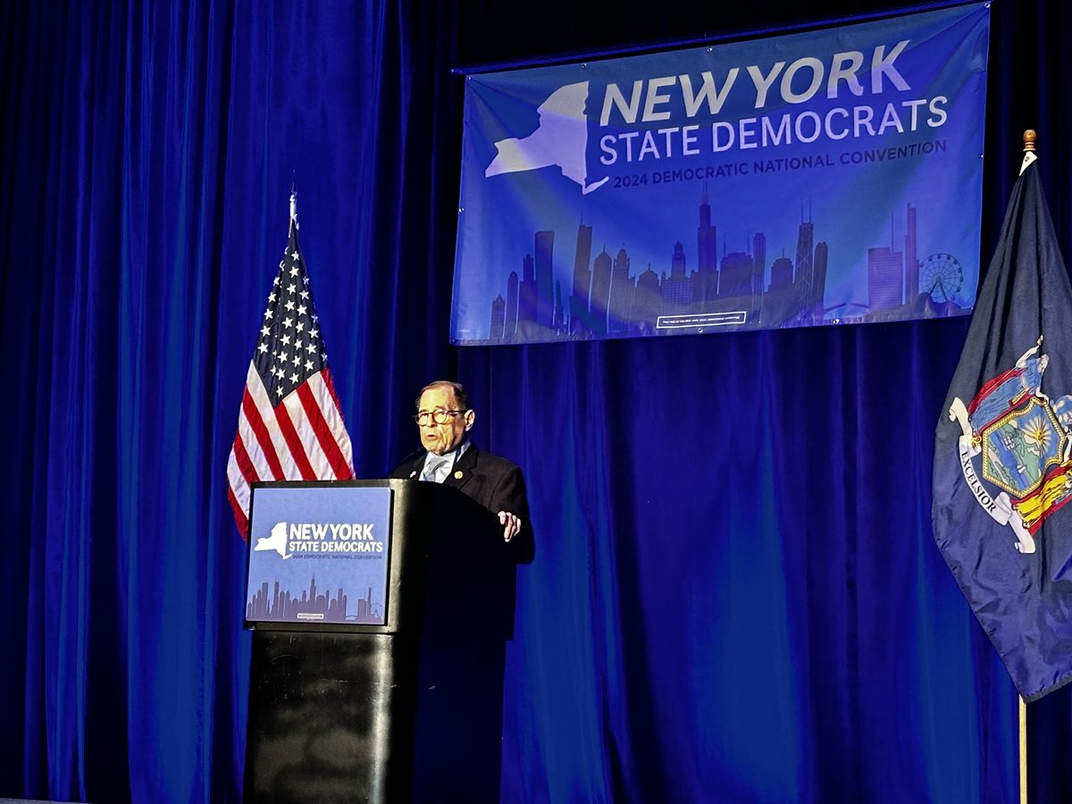 Jerry Nadler (@jerrynadler) on Twitter photo Hello from <a href="/DemConvention/">2024 Democratic National Convention</a>. We’re off to a great start in Chicago. You can feel the excitement from everyone here. This morning I joined my fellow New Yorkers at our kickoff breakfast and I can’t wait to hear from <a href="/JoeBiden/">Joe Biden</a> tonight! #DemocraticConvention #DemConvention Hello from <a href="/DemConvention/">2024 Democratic National Convention</a>. We’re off to a great start in Chicago. You can feel the excitement from everyone here. This morning I joined my fellow New Yorkers at our kickoff breakfast and I can’t wait to hear from <a href="/JoeBiden/">Joe Biden</a> tonight! #DemocraticConvention #DemConvention