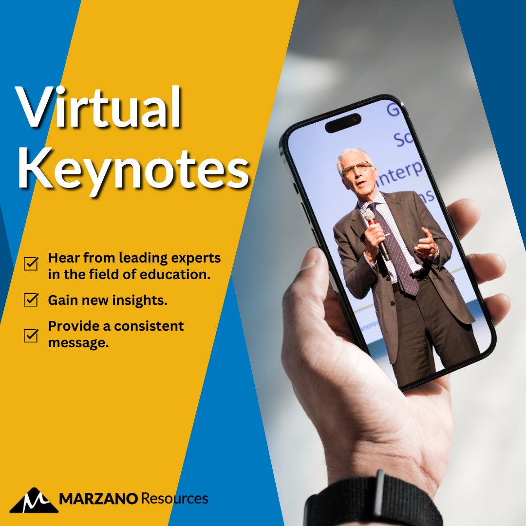 MarzanoResource's tweet photo. Inspire and motivate your staff with results-driven PD delivered virtually. 💻📱 With virtual keynotes, you can ensure your staff gains knowledge on the timely, impactful topics that matter most.

✅ https://t.co/LfzQXwSqc3

#VirtualPD #ProfDev #TeacherDevelopment https://t.co/kHYmoSpDnI