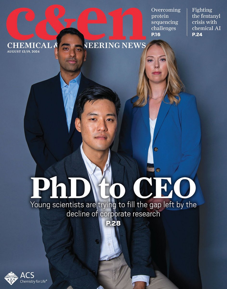This week in the C&amp;EN Magazine: The rocky path from PhD to CEO + Can chemical AI help solve the fentanyl crisis? + Will single-molecule protein sequencing be the next generation of proteomics? Read more: cen.acs.org/magazine/102/1…