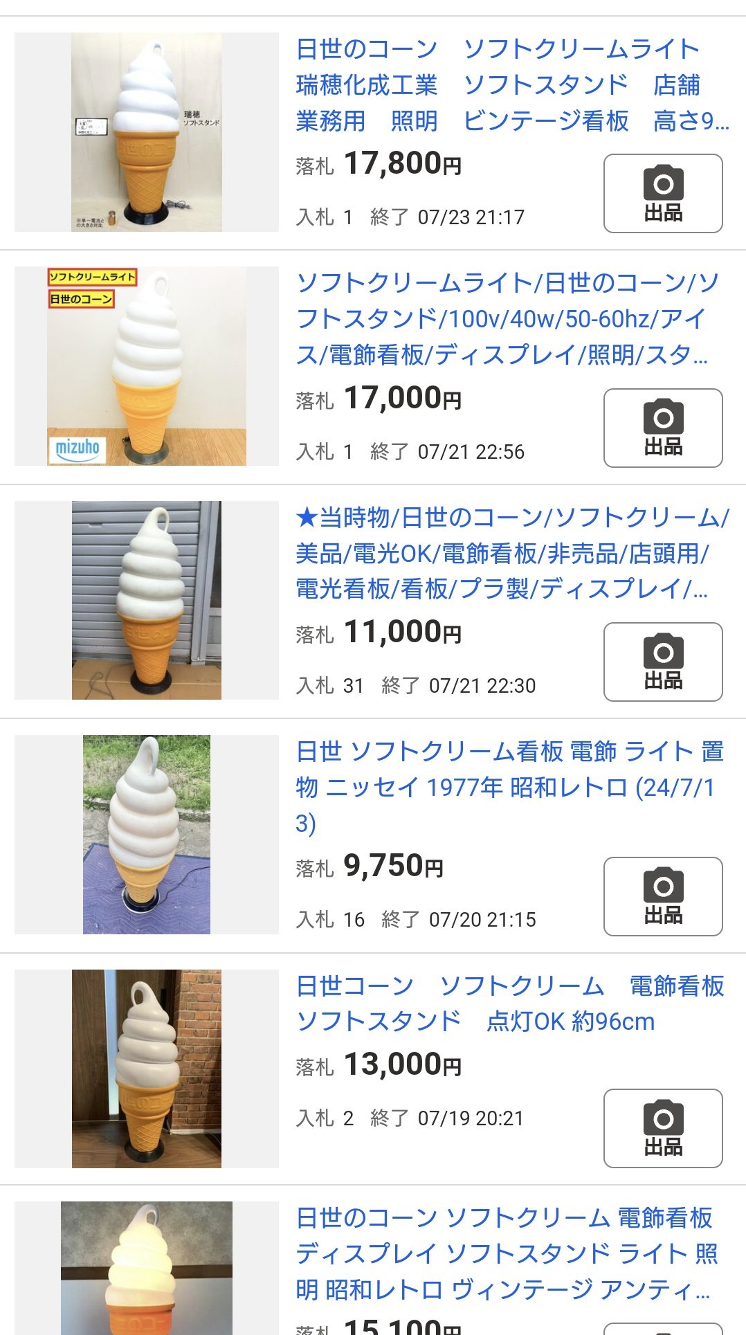【美品】非売品！ソフトクリームライトスタンド　日世のコーン 日世 ニッセイ ソフトクリーム スタンドライト 中古美品 ライト