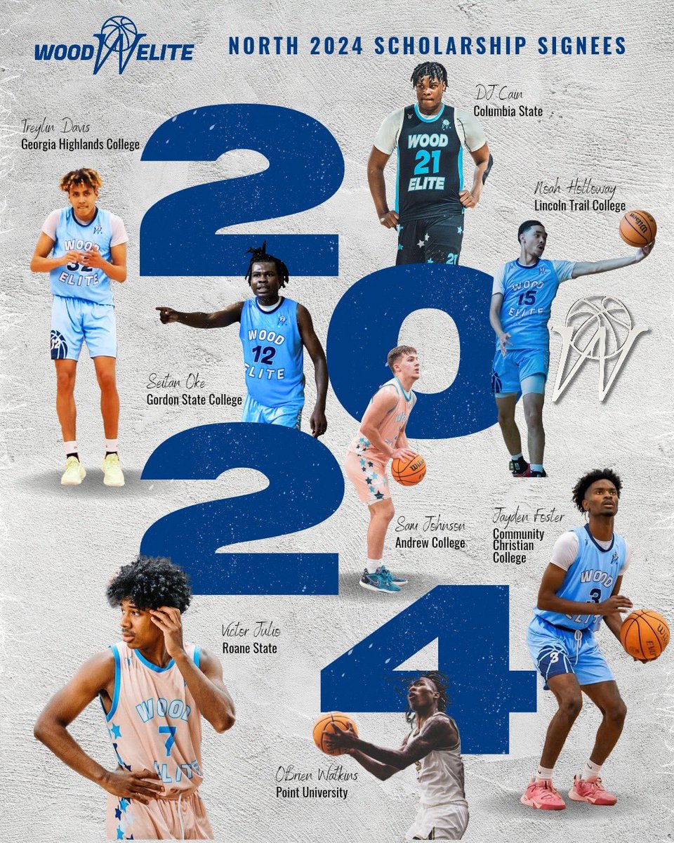 Congrats to our Class of 2024 Boys Signees. Wood Elite South &amp; Wood Elite North. Good luck to the guys as they start their new journeys at the next level! It’s GO time! #woodelitebasketball