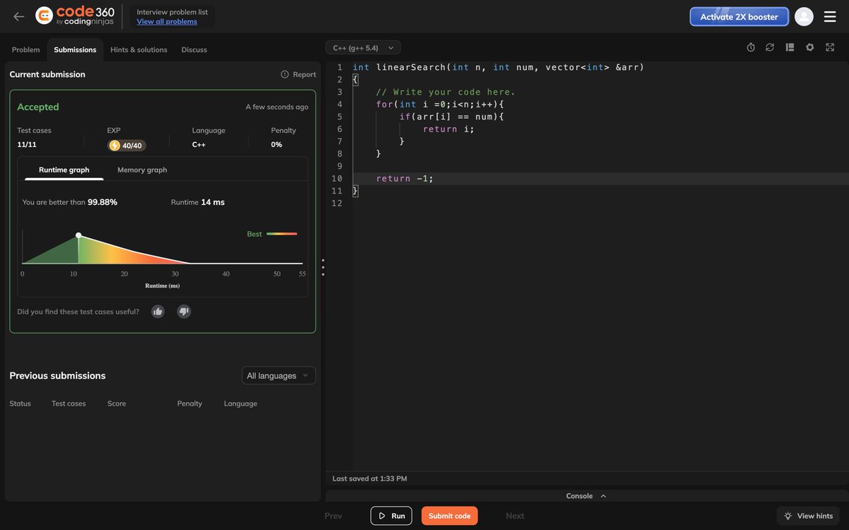 Tanniii_shah232's tweet photo. **Day 10:** Back and well-settled! Today, I learned about moving zeros to the end of an array and performing linear search. π§©π It's a slow start, but I'm determined to keep going! #100DaysOfCode #DSA #Arrays #LinearSearch #LearningJourney.@striver_79 ,@geeksforgeeks ,@LeetCode https://t.co/pNXWwK8Uwl