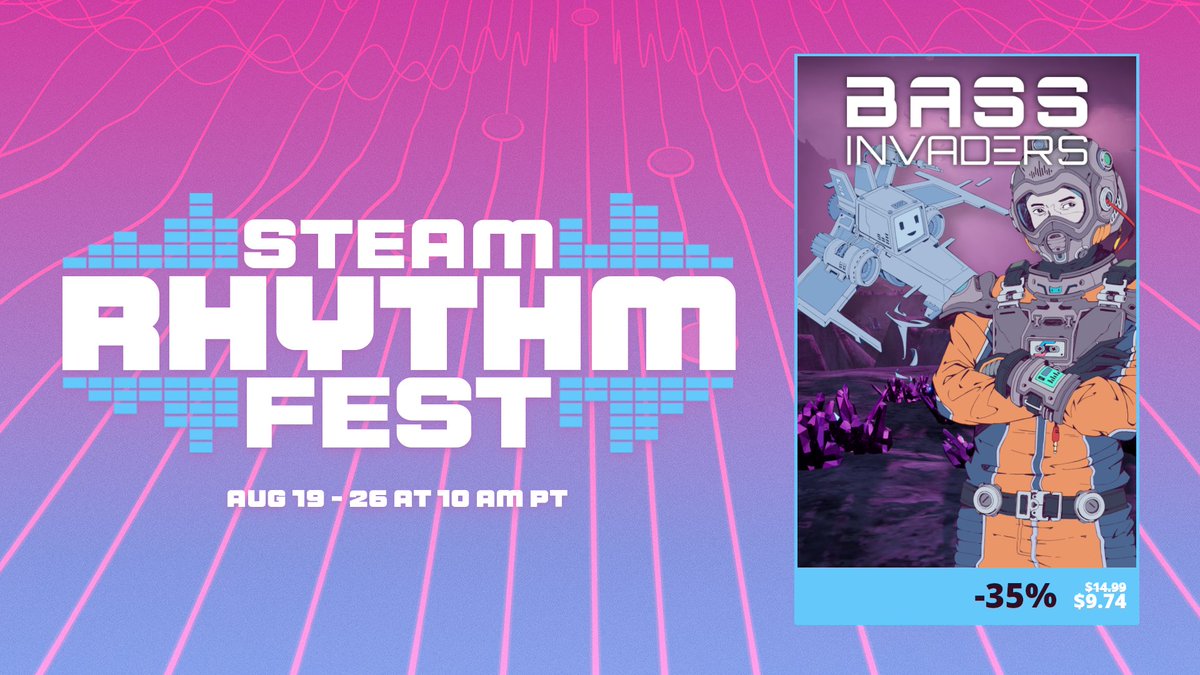 bassinvaders_'s tweet photo. Bass Invaders is in the #SteamRhythmFest and just got a content update, so now's a great time to get involved. https://t.co/FqfxfGmQoO https://t.co/pI1z9M0LEW