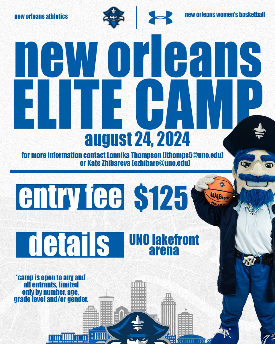 PrivateersWBB's tweet photo. THE COUNTDOWN BEGINS! ⏰ 

Register for our 2024 Elite Camp before it’s too late!

🔗 : https://t.co/UrGSwxPKg2

#NOLAsTeam ⚔️ | #BeTheChange https://t.co/UmD4BpWd0U