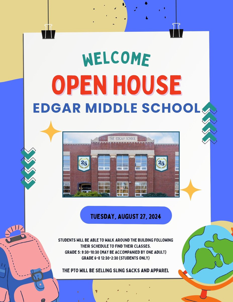 EMS students, come practice your locker combination and walk your schedule!!