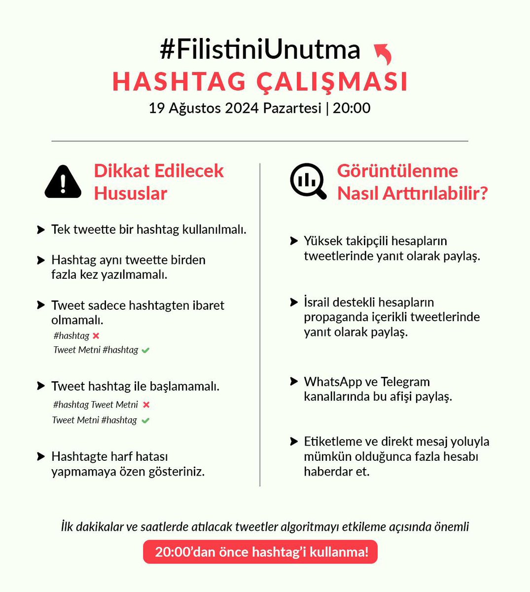 💢 Filistin 'i Gazze 'yi Unutmuyor
Unutturmuyoruz.

#FilistiniUnutma ⚠️

Başlığı ile Gündemimiz Gazze
Gündemimiz Filistin Hızlıca
Paylaşalım Elden Ele Yayalım.