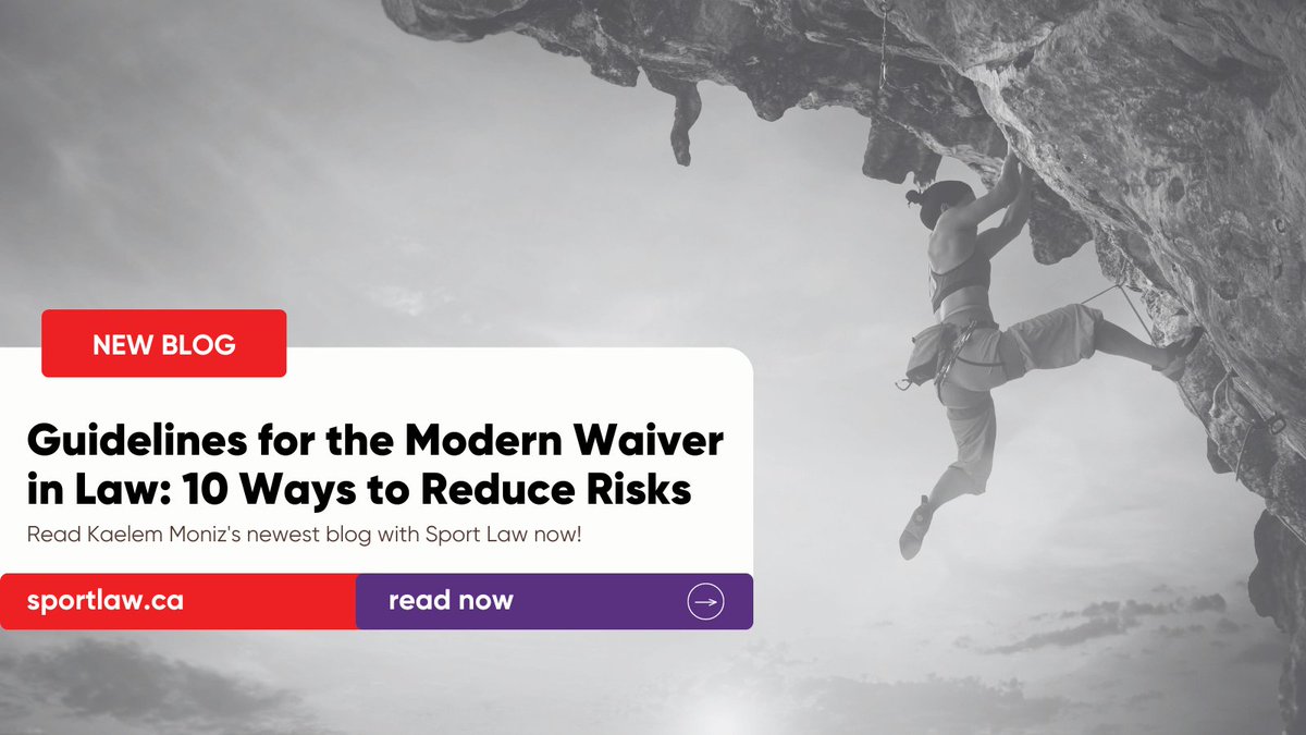sportlawca's tweet photo. NEW BLOG! 📣  Do you know the importance of liability waivers in an organization?
Protect your business with a strong waiver! Learn essential tips and best practices in Kaelem Moniz's latest #blog.

Read now at the link in our bio.

#Blog #ElevateSport #SportLaw https://t.co/fQwkVMQqJy