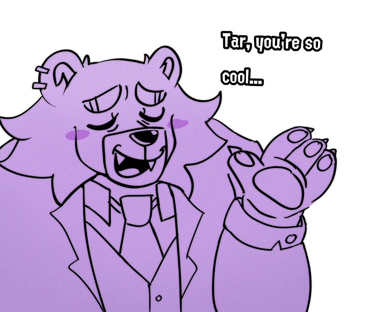 KookeKrown's tweet photo. I haven’t drawn these two in a while. 
(Tartar isn’t great at expressing his feelings.)

[ #MrGrizz #CommanderTartar #Grizztar #Splatoon ] https://t.co/3M97qWAXjb
