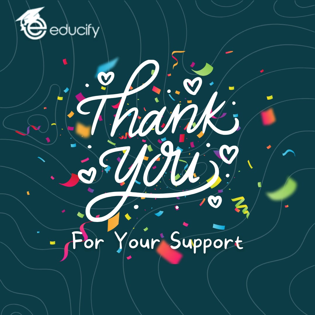 Educifyinc's tweet image. "We are so grateful for your support so far  🎉 Together, we’re making a difference in education.  Keep growing with Educify!  We couldn't have done it without you 🌟 #ThankYou #Gratitude #Educify #CommunitySupport"
!